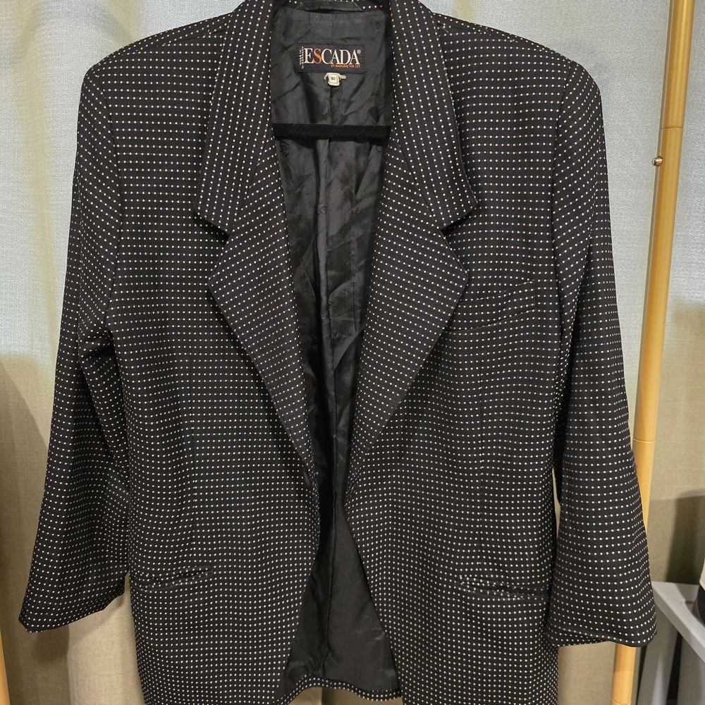 Escada Black and White Polka Dot Blazer